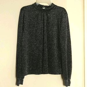 Elegant Black and Silver Blouse.